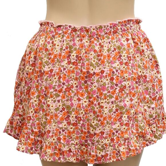 Free People Ellia Printed Shorts Floral Smocked Ruffle Pull-On Lace XS 281939 - Picture 8 of 9